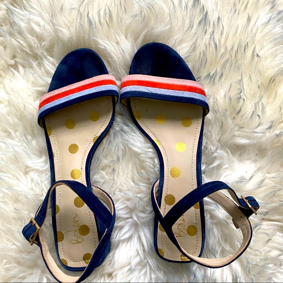 Boden  Zoe Navy Suede Striped Heeled Sandals
Boden size 38. In good condition - Picture 2 of 16